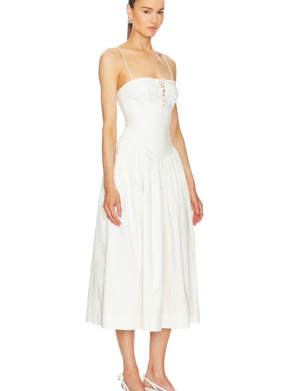 L’Acadamie Thierry Midi Dress in Ivory - Picture 4 of 12